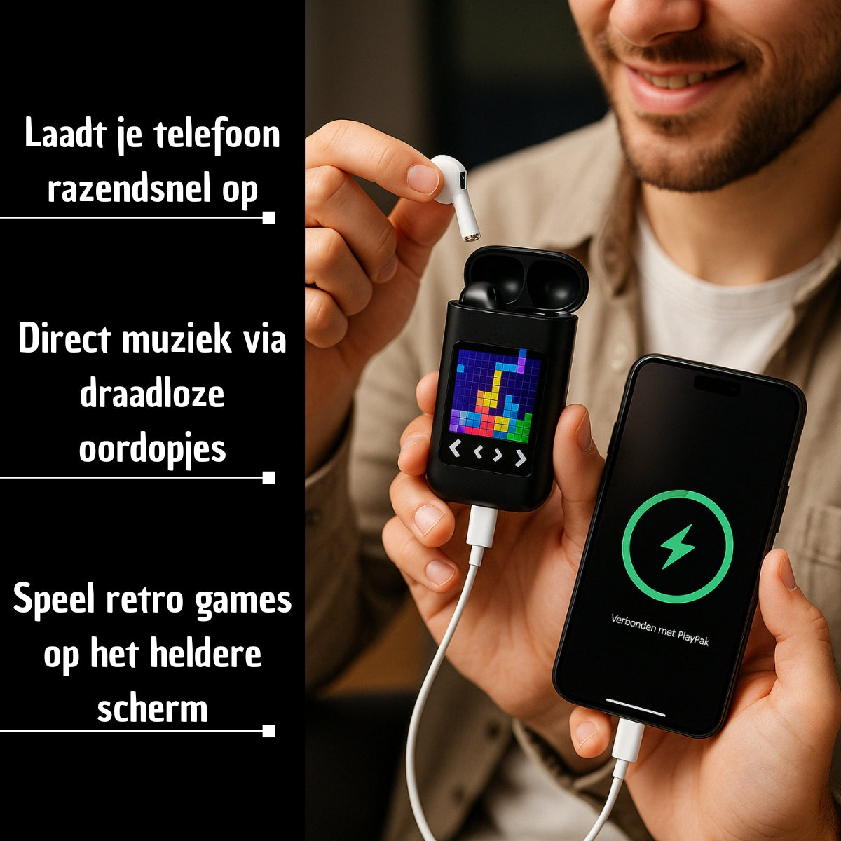Flexbeat 3-in-1 | Draadloze Oplader, Speaker & Telefoonhouder