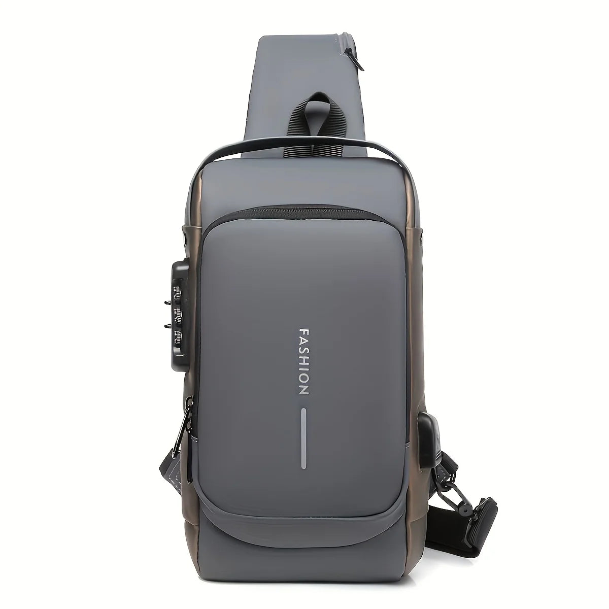 Anti-diefstal borsttas voor heren, modieuze schuine motor- en casual sportrugzak, duurzame Oxford-stof