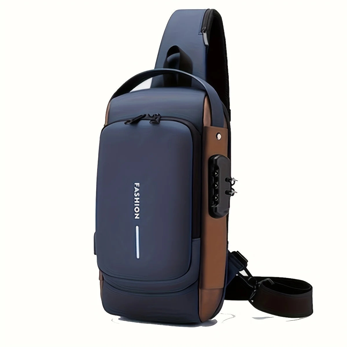 Anti-diefstal borsttas voor heren, modieuze schuine motor- en casual sportrugzak, duurzame Oxford-stof